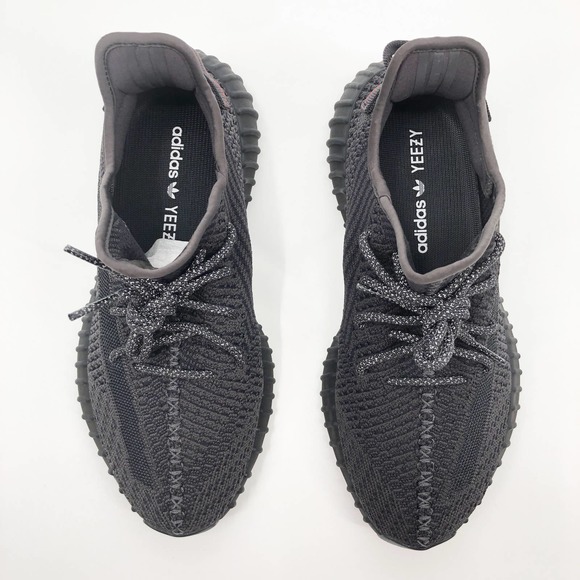 Adidas Yeezy Boost 350 V2 Static Black Non-Reflective Running Shoes 9 - Picture 6 of 12